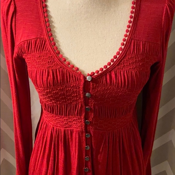 NWT Smocked Button Down w/ Blouse Bell Sleeves Pom-Pom Trim Valentine’s Day SML - Picture 5 of 8